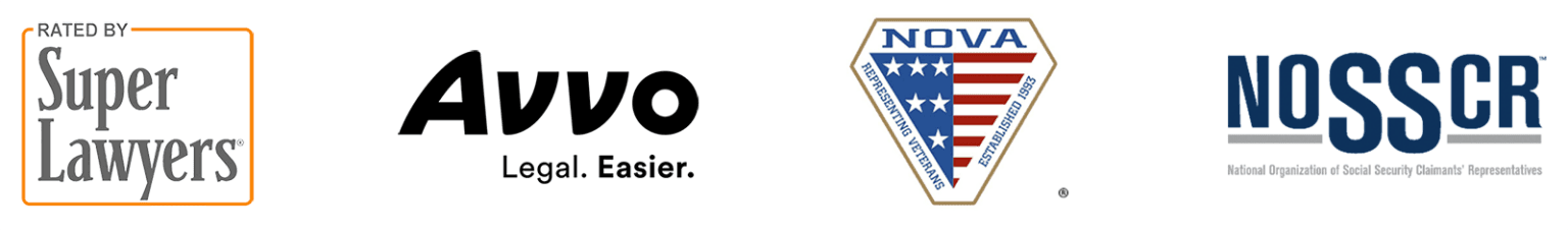 Zimberlin Law Accreditation Logos - Rated by Super Lawyers, AVVO, NOVA, NOSCCR